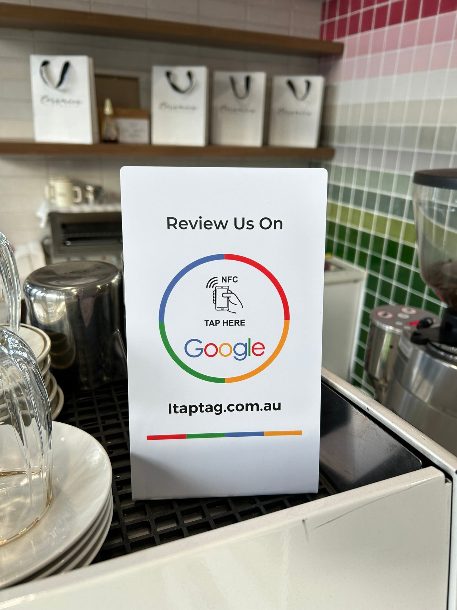 Google review tap stand